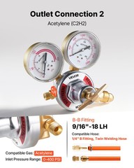 VEVOR Oxygen Acetylene Regulator Set Oxy-Acetylene Welding Gas Gauges T-Handle