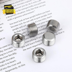 5 PCS 3/8″ NPT Male Pipe Plug Stainless Steel Pipe Plug Fitting Set Hex Counter