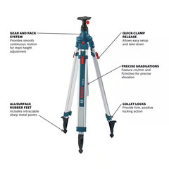 110 In. Heavy-Duty Aluminum Quick Clamp Elevator Tripod with Heavy-Duty Webbing
