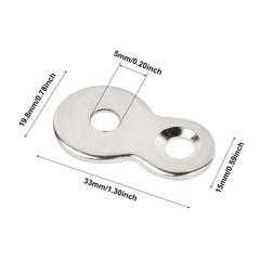 20Pcs Figure 8 33 X 15 X 19.8 X 5mm/1.30 X 0.59 X 0.78 X 0.20inch, Silver
