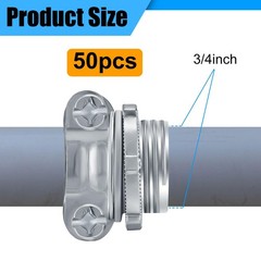 Blulu 50 Pcs 3/4 Inch Cable Connectors Clamp Type Cable Connectors Conduit