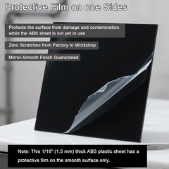 ABS Plastic Sheet 1/16 Inch Thick – 4PACK 12″ x 8″ Black Rigid ABS Board Impa…