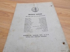 Kohler Electric Plants 2KW And 2KVA Operation And Maintenance Manual- FREE SHIP!