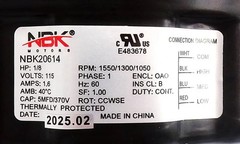 Pellethead Fan Motor 115V 1/8 HP 1550 RPM Replacement For Packard 90318