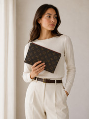 Vintage LOUIS VUITTON Monogram Canvas Agenda Calendar Cover Medium Brown