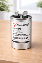 Capacitor 5X370 VAC. Multi Purpose Round Run Capacitor. 5uF X 370VAC. 50/60Hz.