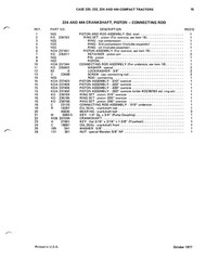 Tractor Service Parts Manual Fits 1978 Case 220 222 224 444 Compact Garden