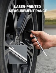 Pencil Tire Pressure Gauge (10-75PSI, 100PSI, 120PSI), Valve Caps with Case, Sta