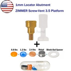 US Dental Zimmer Locator Abutment PA Dia=3.5mm 1-5mm Implant Retention Caps Tool