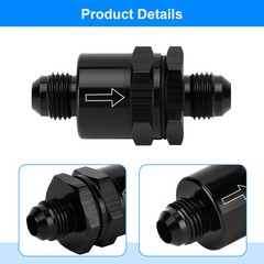 Aluminium 6 An To An6 Flare Inline Non Return One Way Check Valve