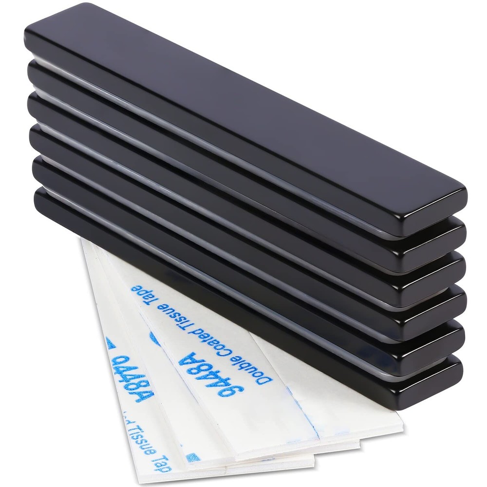 6 Pack Super Strong Neodymium Bar Magnets with Double-Sided Adhesive, Strong Mag