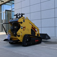 RATO Mini Skid Steer Loader 13.5HP Engine Tracked Compact Stand-on +4 Attachment