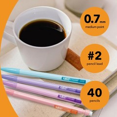 BIC Xtra-Smooth Pastel Mechanical 40 Count (Pack of 1), Edition