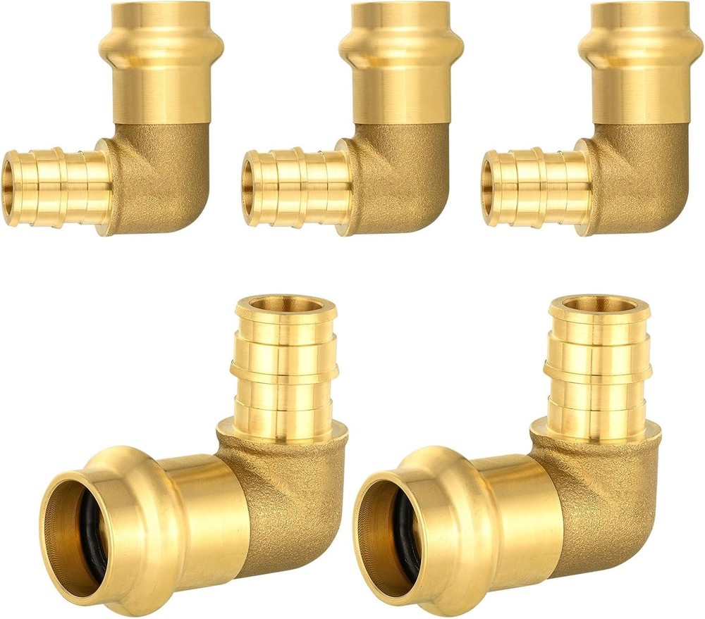 1/2″ Copper Press x 1/2″ PEX Expansion Elbow, Brass Fitting