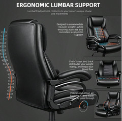 500lbs Heavy Duty big and tall leather office Chair Ergonomic executive wide 500