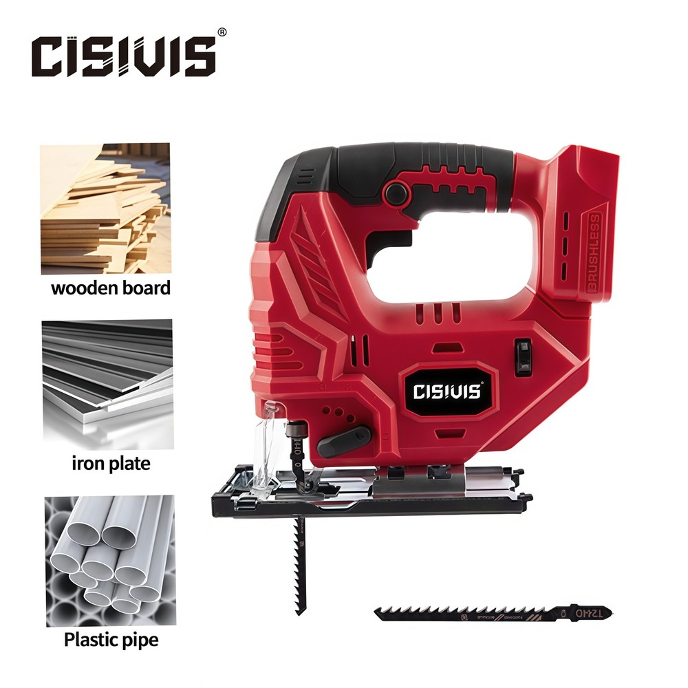 CISIVIS Jigsaw for Milwaukee 18V Battery, Cordless Jig Saw Tool, Brushless Motor
