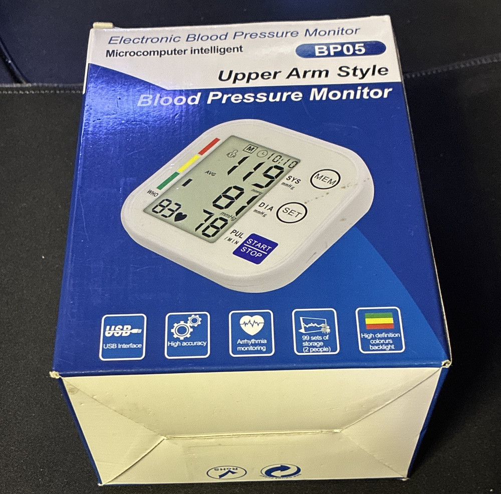 Upper Arm Automatic Digital Blood Pressure Monitor BP05 w/ Backlight, Adult Cuff