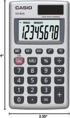 HS8VA Standard Function Pocket Size Basic 8 Digit Calculator Pack of 2