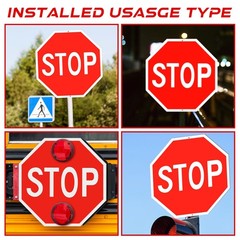 2 Pcs 24 x 24 Inch Stop Sign, Large Reflective Aluminum Street Road Signs for…