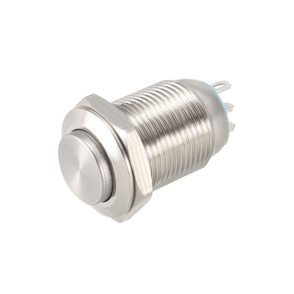 Momentary Metal Push Button Switches 12mm Mounting Dia 1NO 1NC COM DC 30V 0.1A