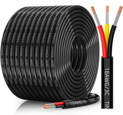 18 Gauge Wire 3 Conductor Tinned Copper PVC Cable IP68 Waterproof Flexible Low