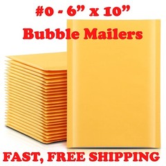 #0 6×10 KRAFT BUBBLE MAILERS SELF SEAL SHIPPING BAGS ENVELOPES PADDED 6×9