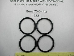 222 O-ring 1-1/2″ ID x 1-3/4″ OD x 1/8″ thick. Buna-70. Quan 4.