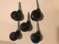 Set of 5 Twin 1-1/2″ Wheel Swivel Furniture Casters Tall Type Grip Ring Stem