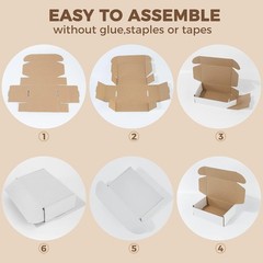 Golden State Art 6x4x2 inches Shipping Boxes Pack of 26 White Corrugated Card…
