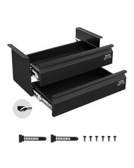 VEVOR 2 Drawer 16″ Under Desk Drawer Organizer Slide-out Drawer Space Office