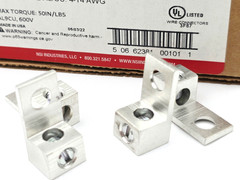 Box of 100 NSI 4T Dual Rated Aluminum Mechanical One Hole Lugs #4-#14 AWG