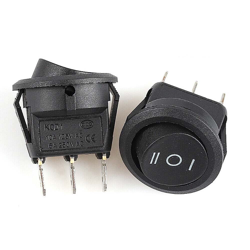 20mm 10A/125V 6A/250V ON/OFF Push Button Power Round Rocker Switch 2/3/4/6Pin