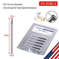 FG #4 SL (Surgical Length Burs) Round Carbide Dental Bur FG4 USA