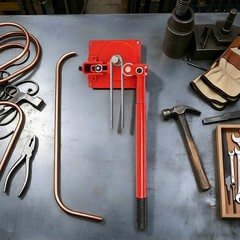 Manual Rebar Bender, Rod Bar Bender w/ 7 Bearings, Heavy-Duty Rebar Bending Tool