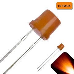 10 x LED 5mm Amber Orange Diffused Ultra Bright Flat Top Wide Angle LEDs Light