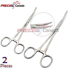 2 Kelly Hemostat Locking Forceps Curved 7″+8″ Surgical Instruments