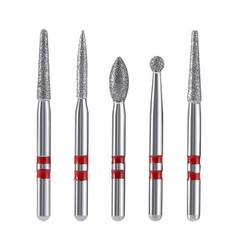 5pcs Dental Diamond Zirconia Cutting Burs Kit FG 1.6mm Fit High Speed Handpiece