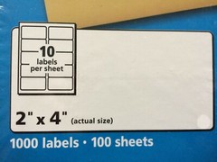 1000 Laser Print 5163 Address Label – 2″ X 4″, 10 labels/Sheet, 100 sheet/ Box