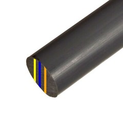 7.500 (7-1/2 inch) x 12 inches, Moly Filled Cast Nylon Round Rod, Gray