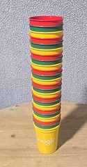 (24) Hard Plastic Google 12 oz Cups 8 Red/8 Yellow/8 Green