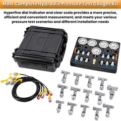 Hydraulic Pressure Test Kit w/5 Gauges(150 1500 4000 6000 10000PSI)for Excavator