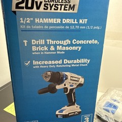 HART TOOL DRILL HPHD01VN 20v Cordless 1/2in Hammer Drill Tool Only Brand New