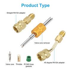 R410A Adapter for Mini Split System, 5/16″ SAE Female to 1/4″ SAE Male Flare