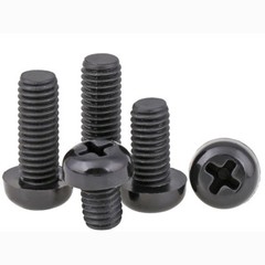 M2 x 0.4 2mm Black Nylon Pan Round Head Phillips Screws Plastic Machine Screws