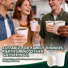 Paper Coffee Cups 12 oz 100 Pack Disposable Hot Coffee Cup 12oz White To Go Cups