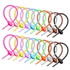 8 Inch Colorful Silicone Cable Ties, 20Pcs Reusable Zip Ties Adjustable Multi…