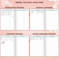 Clever Fox Large Medical Planner 12-Month Medical Notebook 7×10.5″ (Light Pink)