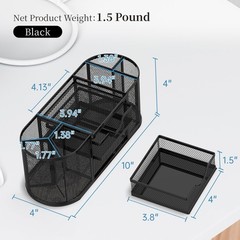 SUPEASY Mesh Desk Organizer, Organizers and Accessories, Obsidian Black