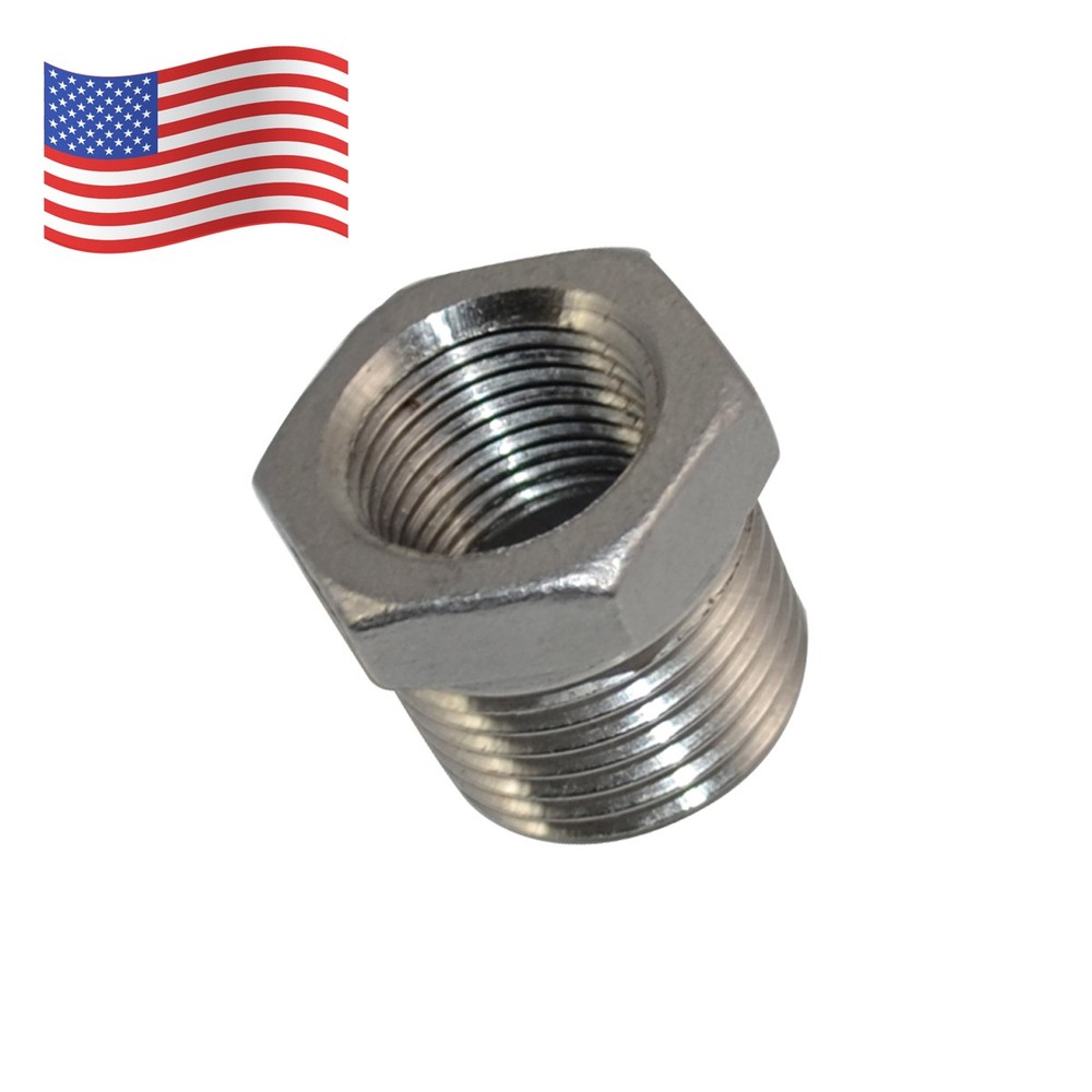 NPT Stainless Steel 1/2″ male to 1/4″ female HEX Reducer bush bushing adapter