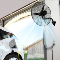 26″ Oscillating High Velocity Industrial Wall Mounted Heavy Duty Shop Fan, Black